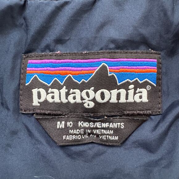 Patagonia Kids Nano Puff Primaloft Jacket Size M (10) Diamond Quilted Navy Blue - Picture 9 of 11